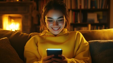 The Happy Girl with Smartphone