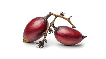 Vibrant Red Elaeis Guineensis Fruit on Branch - Close-up Studio Shot AI Generated