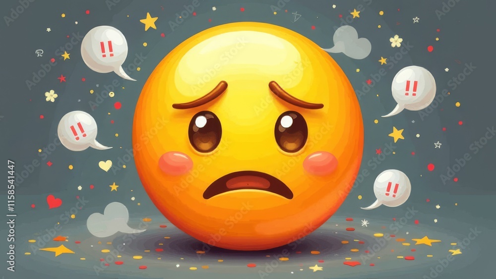 Aufkleber a sad face with a heart on it and a question mark