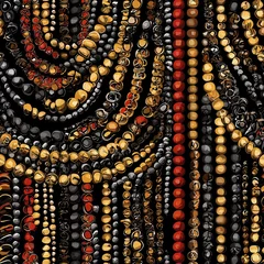 Fototapeten Vibrant african jewelry tribal seamless pattern art gallery digital design colorful environment close-up view rich cultural concept © Jae
