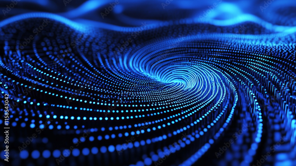 Poster abstract circle digital circuit concept light circle network blue digital copy space for text wallpa