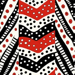 Fotobehang Dynamic african tribal seamless pattern design vibrant colors geometric shapes artistic background cultural aesthetic for unique home decor © Jae