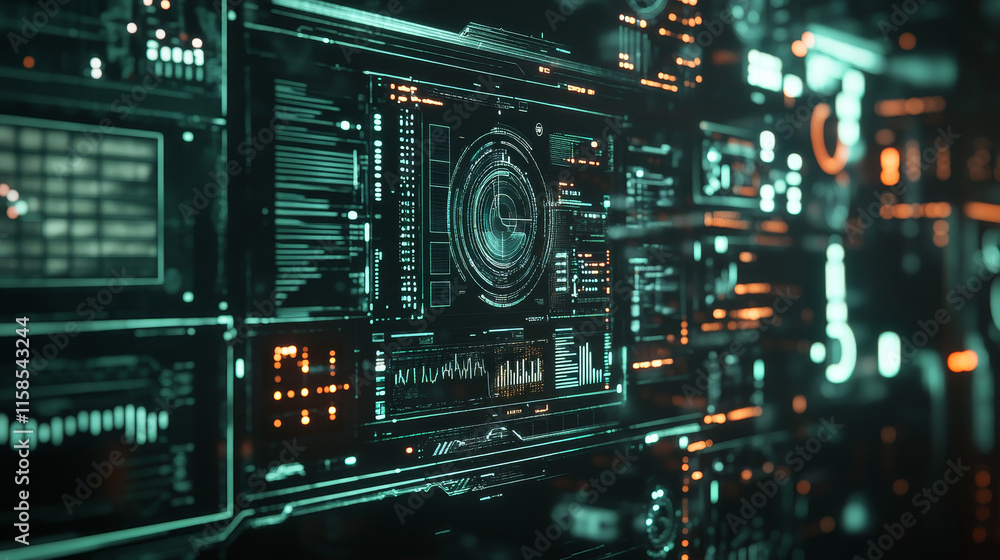 Poster abstract technology ui futuristic concept hud interface hologram elements of digital data chart, com