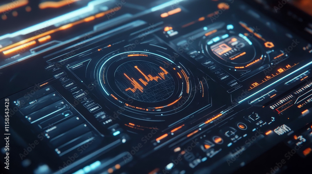 Poster abstract technology ui futuristic concept hud interface hologram elements of digital data chart, com