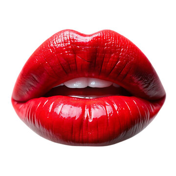 red lips isolated on white