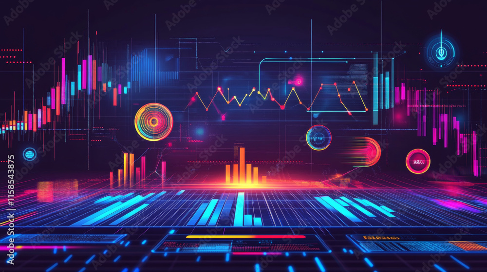 Poster abstract technology ui futuristic concept hud interface hologram elements of digital data chart, com