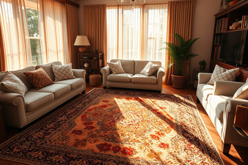 Living Room Decor with a Cozy Area Rug for a Stylish Atmosphere