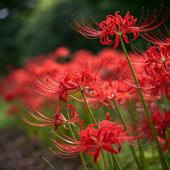 red spider lily flowers