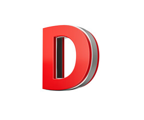Vibrant Red Capital Letter D Gleams With Its Sleek Design Bold Font With Sharp Edges 3D Illustration