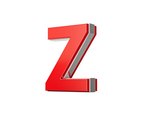 Vibrant Red Capital Letter Z Gleams With Its Sleek Design Bold Font With Sharp Edges 3D Illustration