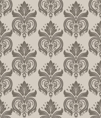 Fototapeta premium gray floral damask seamless pattern, vector illustration elegant for textile, background, decoration, interior, wall paper, bedding, curtain, cushion, vintage design