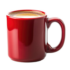 Obraz premium red ceramic mug with espresso isolated on white or transparent background