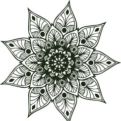Beautiful flower art and mandala vector design