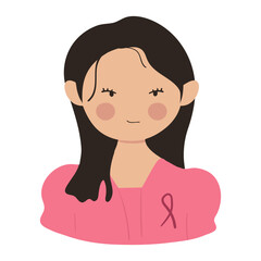 Obraz premium Breast Cancer Awareness Woman Character