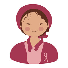 Breast Cancer Awareness Woman Character