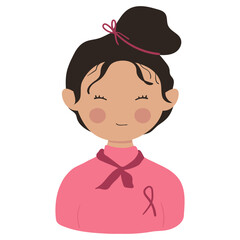 Breast Cancer Awareness Woman Character
