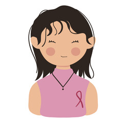 Obraz premium Breast Cancer Awareness Woman Character