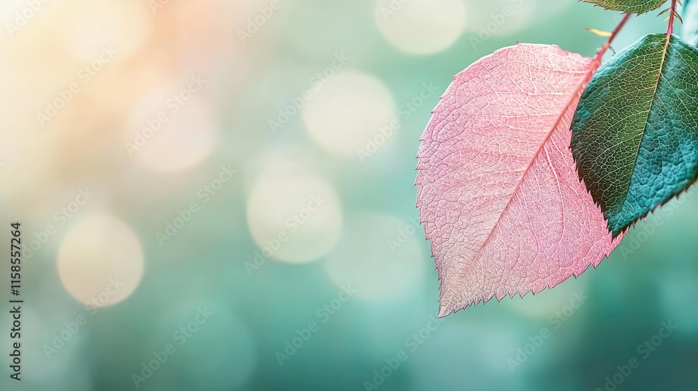 Poster rose leaves abstract background concept. a close-up of vibrant leaves showcasing unique colors in a 