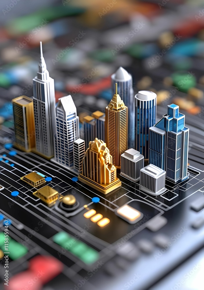 Poster vibrant 3d graph illustrating big data analytics insights, showcasing dynamic data visualization and