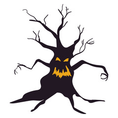 Halloween Spooky Tree Illustration