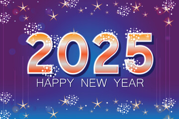 Happy new year 2025 lighting effect design 