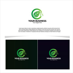 minimalist circle logo featuring a vibrant green leaf with a gentle bite mark on one edge