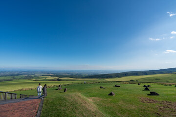 ナイタイ高原牧場と十勝平野の風景
