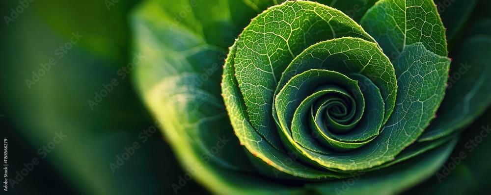 Aufkleber rose leaves abstract background concept. close-up on a vibrant green leaf showcasing intricate spira