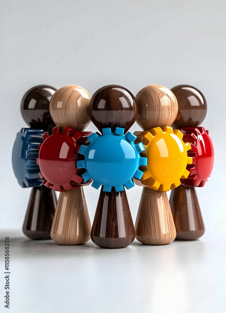 Poster diverse teamwork in action, a vibrant group collaborating, showcasing unity through varied backgroun
