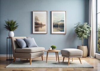 3D Pop Art Posters Accent Stool Room Interior Design Medium Shot