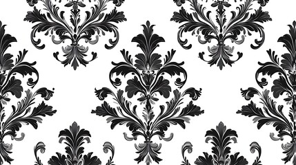 A rich and ornate seamless floral pattern crafted in vector style and displayed on a white background. 