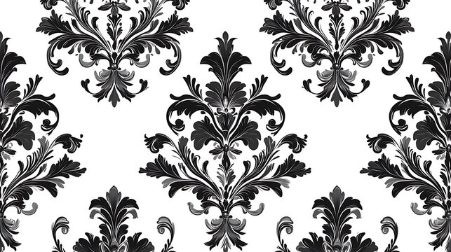 A rich and ornate seamless floral pattern crafted in vector style and displayed on a white background. 