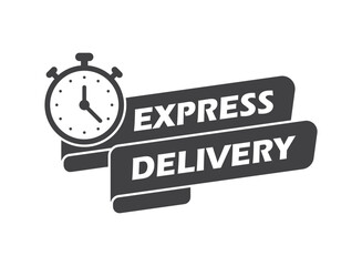 Express delivery icon in flat style. Fast shipping vector illustration on isolated background. Commercial service sign business concept.