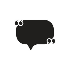 Quote frame icon in flat style. Speech bubble vector illustration on isolated background. Comment sign business concept.
