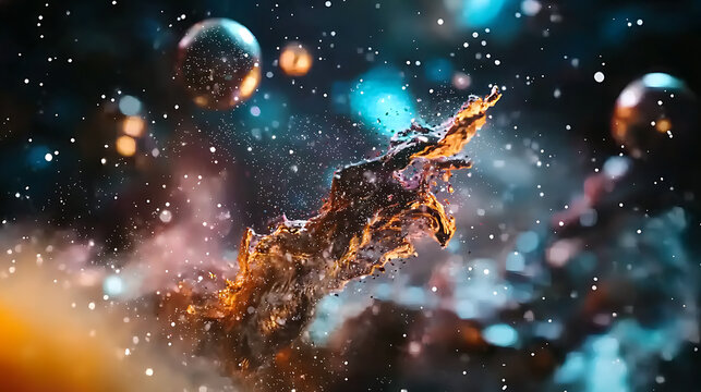 A colorful, abstract image of a hand with a long. generated using AI - Powered by Adobe