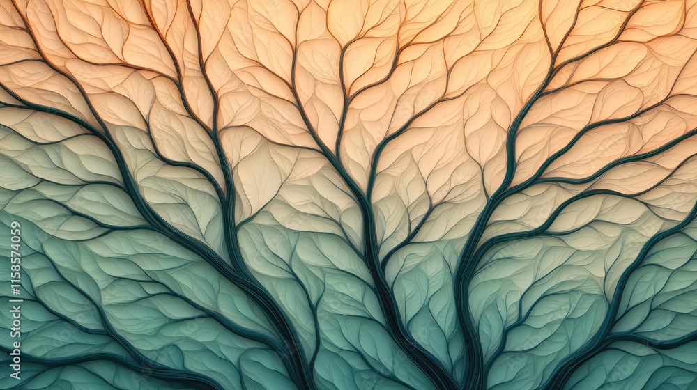 Poster Pine tree abstract background idea. Abstract leaf pattern showcasing intricate details and calming colors.