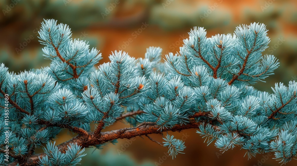 Aufkleber pine tree abstract background idea. a close-up view of a vibrant blue pine branch showcasing its uni