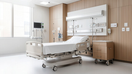 modern hospital room featuring customizable treatment area and equipment