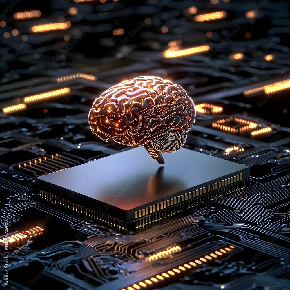 Poster futuristic visualization of big data and artificial intelligence, intricate data streams, vibrant di