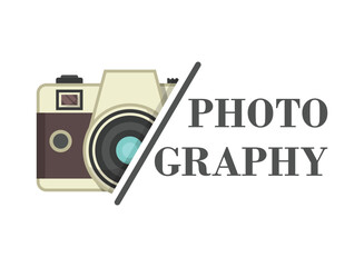 Camera icon in flat style. Photography vector illustration on isolated background. Photo sign business concept.