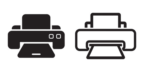 Printer Icon set Vector for web on white background 