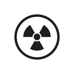 Radioactive material warning icon in flat style. Radiation danger vector illustration on isolated background. Caution sign business concept.