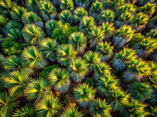 Aerial Palmetto Landscape: Bird's Eye View of Lush Southern Plantation