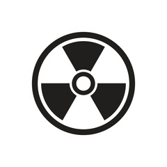 Radioactive material warning icon in flat style. Radiation danger vector illustration on isolated background. Caution sign business concept.
