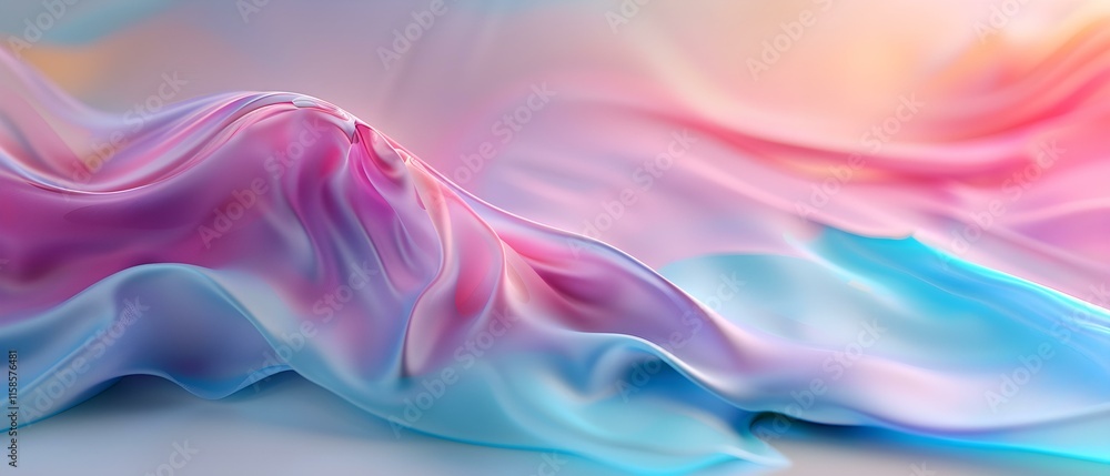 Poster soft flowing fabric in pastel colors creating gentle waves and textures for artistic and design back