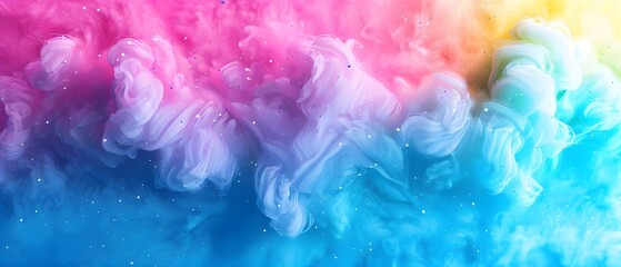 Fototapeta premium Colorful Swirls of Pink, Blue, and Yellow Creating an Ethereal Abstract Background