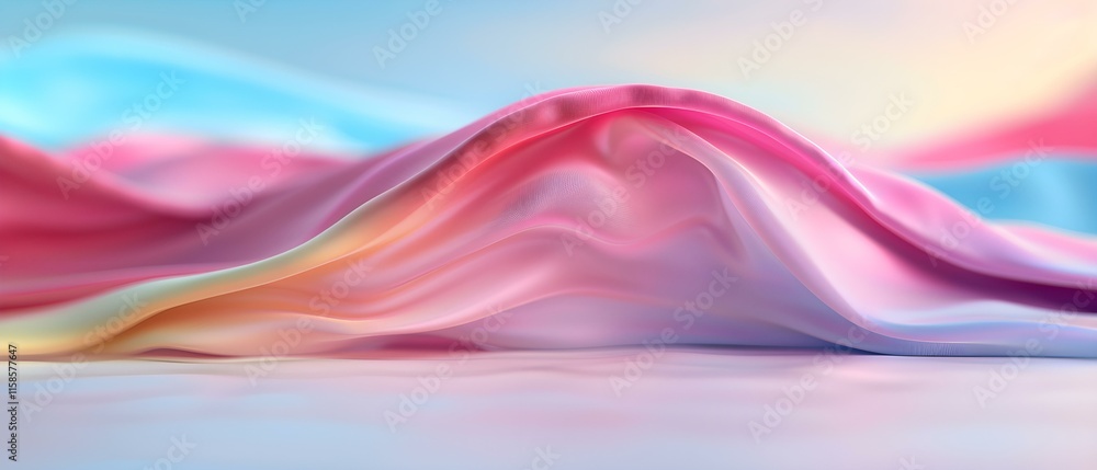 Poster soft waves of colorful fabric texture with subtle pastel hues for background and design use