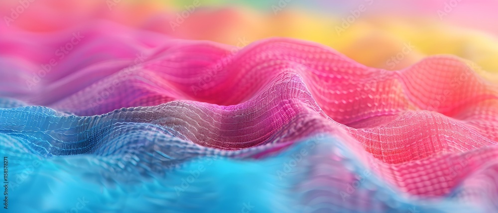 Aufkleber colorful textured waves of fabric in soft pastel shades with gradient patterns for abstract backgrou