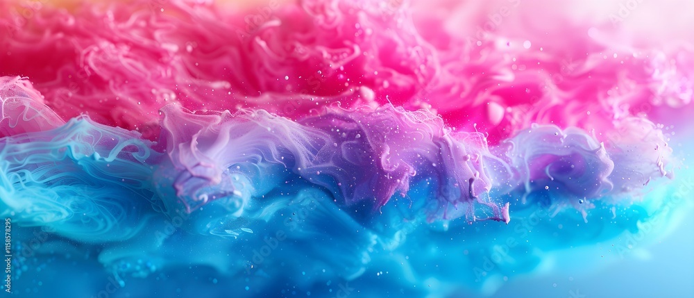 Poster abstract colorful ink movement in water creating a vivid and dynamic background with swirling patter