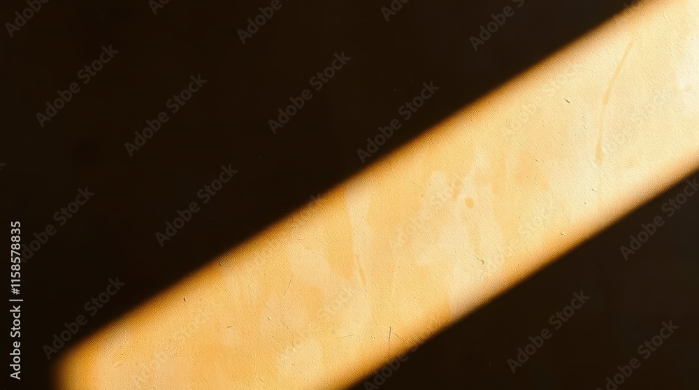 Aufkleber a golden beam of light casts a soft shadow on a dark surface, creating a minimalist and serene visua